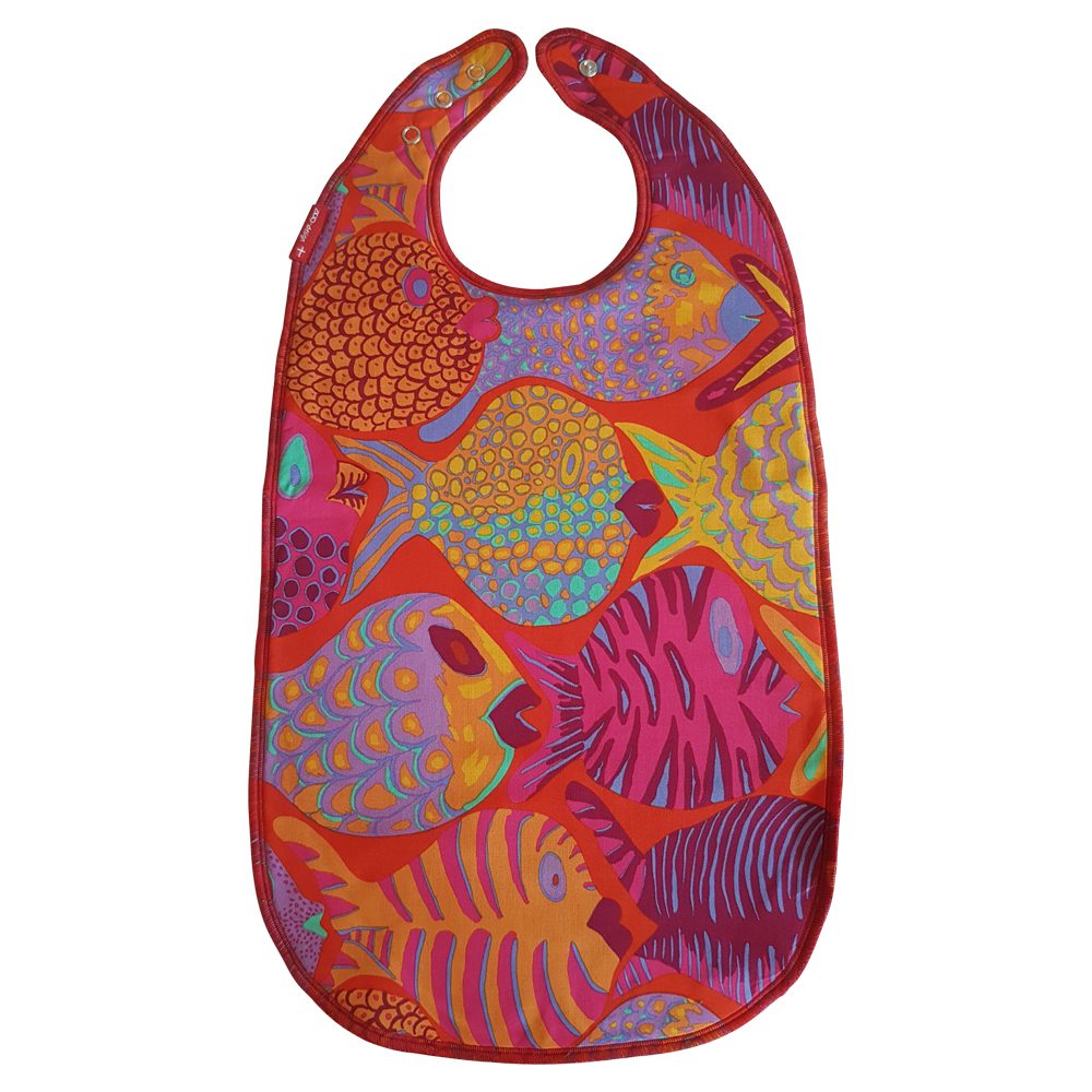 Bib for eating Fish   Red ZOO design