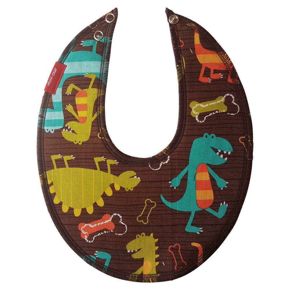 ZOO design Bib for drool Dino brown